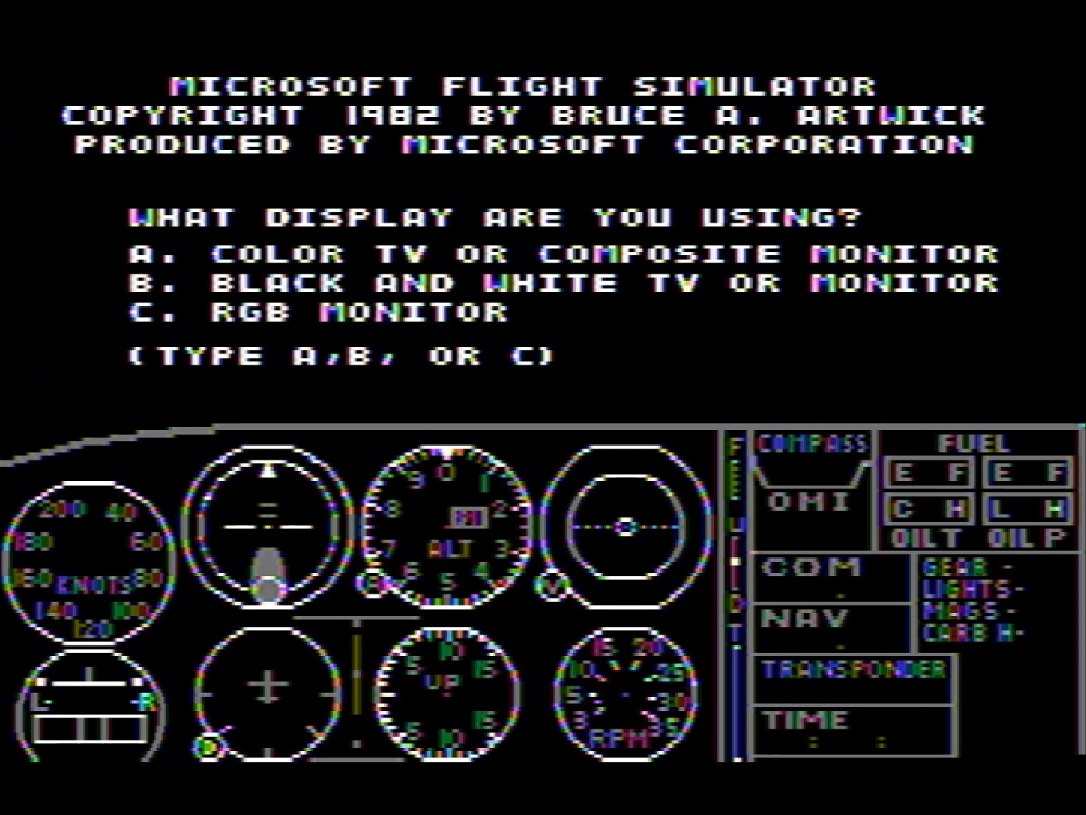 Title Screen of Microsoft Flight Simulator V1 for DOS